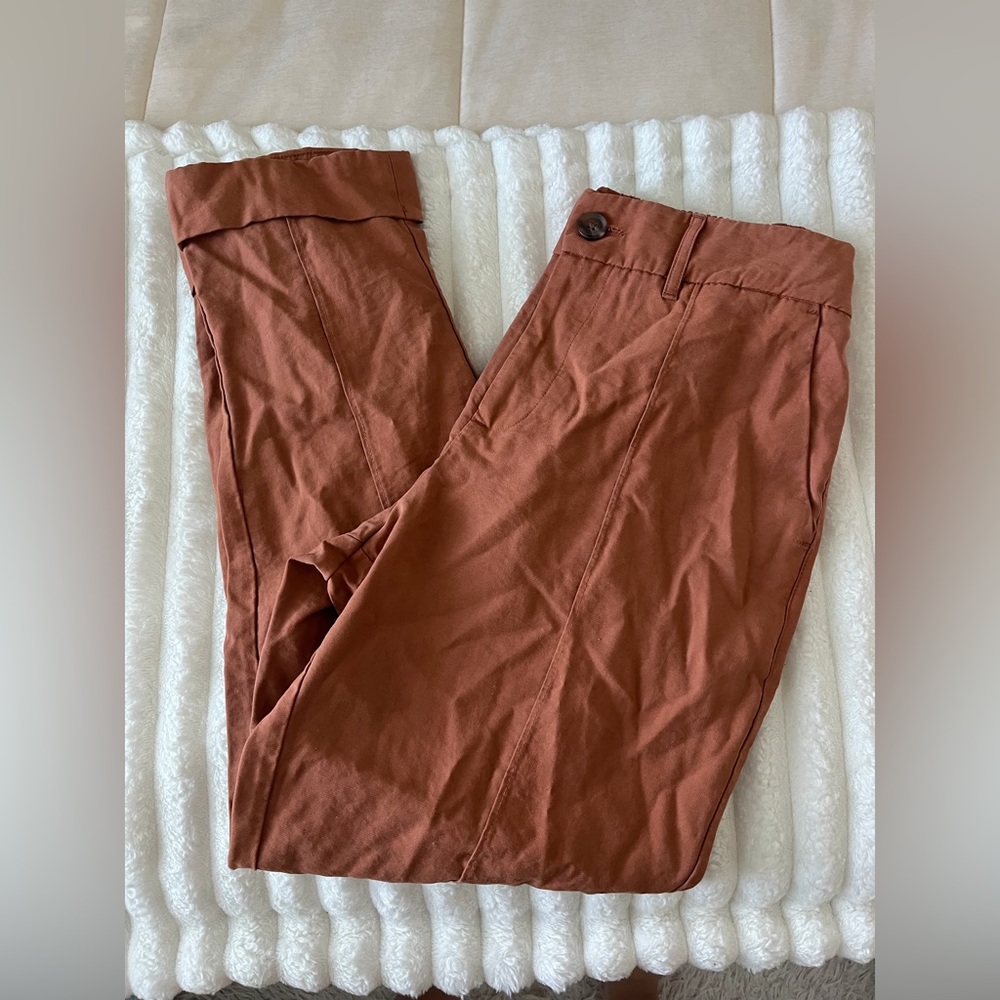 A New Day Rust Brown Tapered Trousers Size 6 | Dress Pants